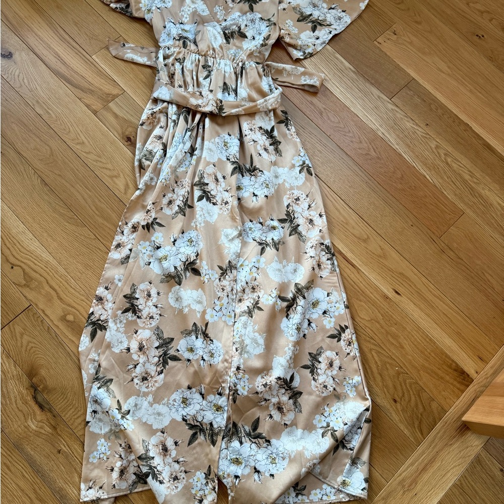 Baltic Born Beige Floral Maxi Dress
